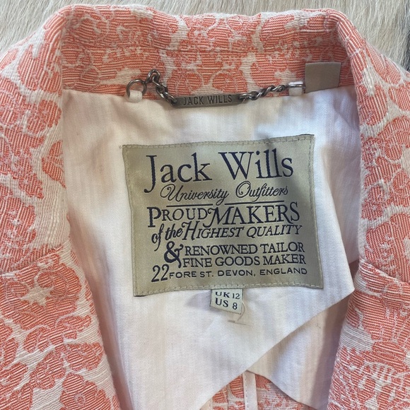 Jack Wills Coral Jacquard Print Fairlawn Blazer - Picture 5 of 12
